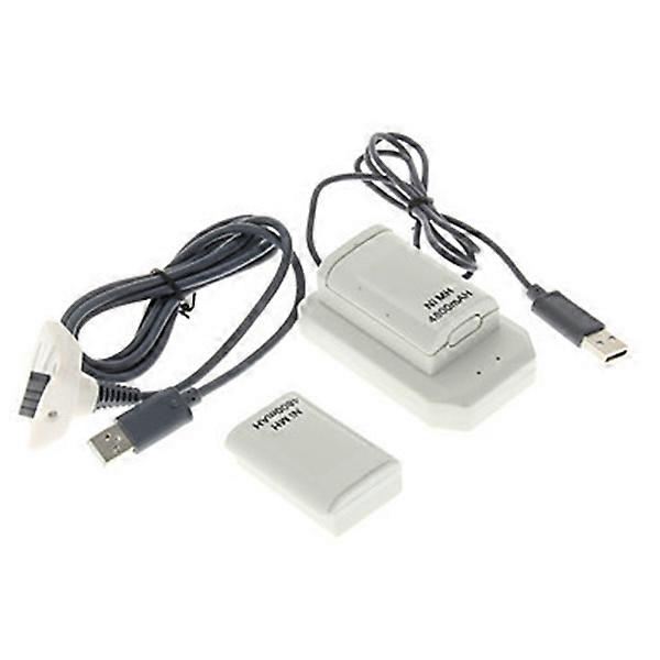 Double Rechargeable Battery + USB Charger Cable Pack for XBOX 360 Wireless Controller