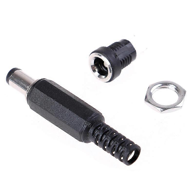 1Pair Female Plug+Male Plug Jack Socket Adapter Dc Power Supply Panel Mount Connector