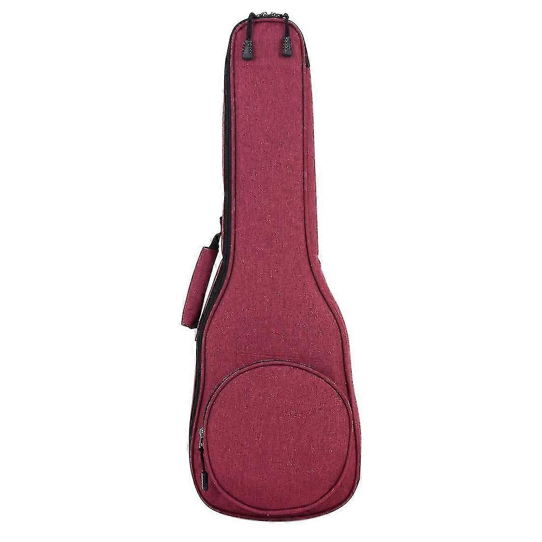 Round Pocket Ukulele Case 10mm Sponge Waterproof Ukulele Bag (red)