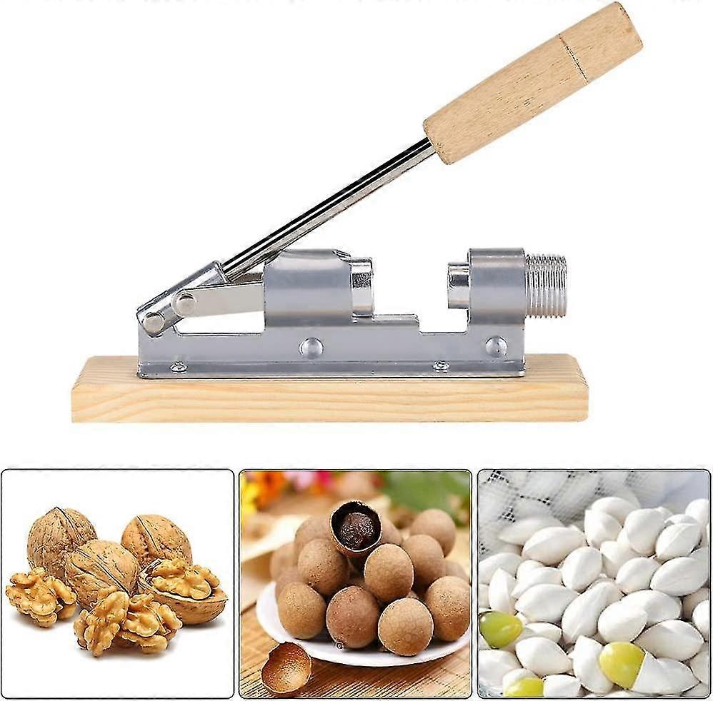 Acsergery Heavy Duty Nussknacker Pekannussnuss Cracker Opener Werkzeug Desktop Holzgriff & Base Geschenk