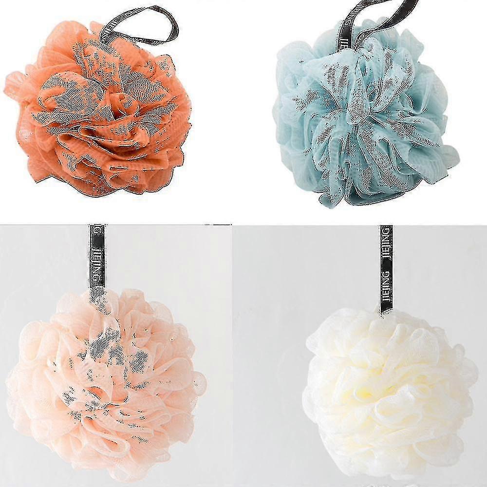 4 pack bad svamp dusj loofahs ball mesh bulk puffs 60g