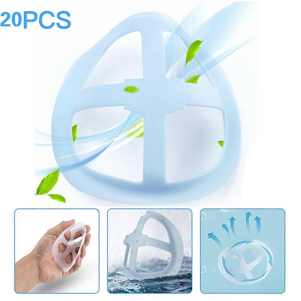 3D Mask Bracket,20 Pieces Reusable Face Mask Bracket,Mask Inner Support Frame Holder Increases Breathing Space(Balu)