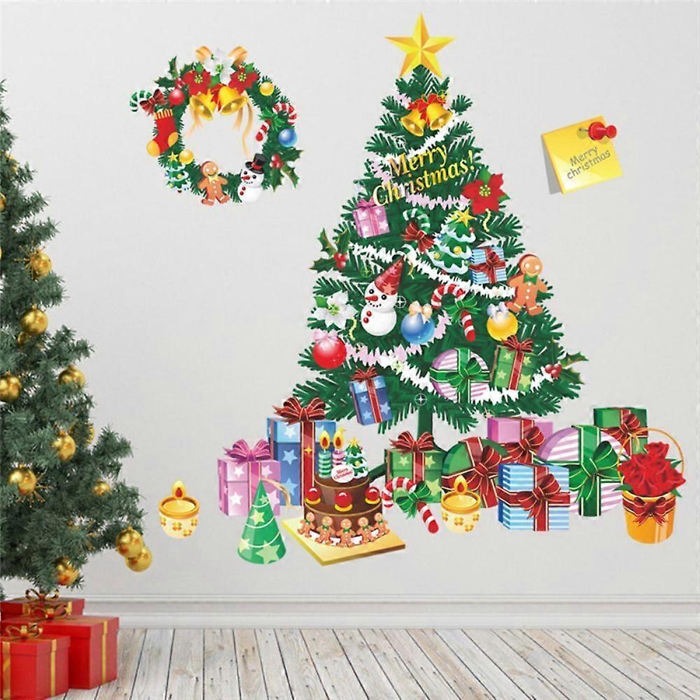 1set Christmas Decor Door Wall Sticker Background