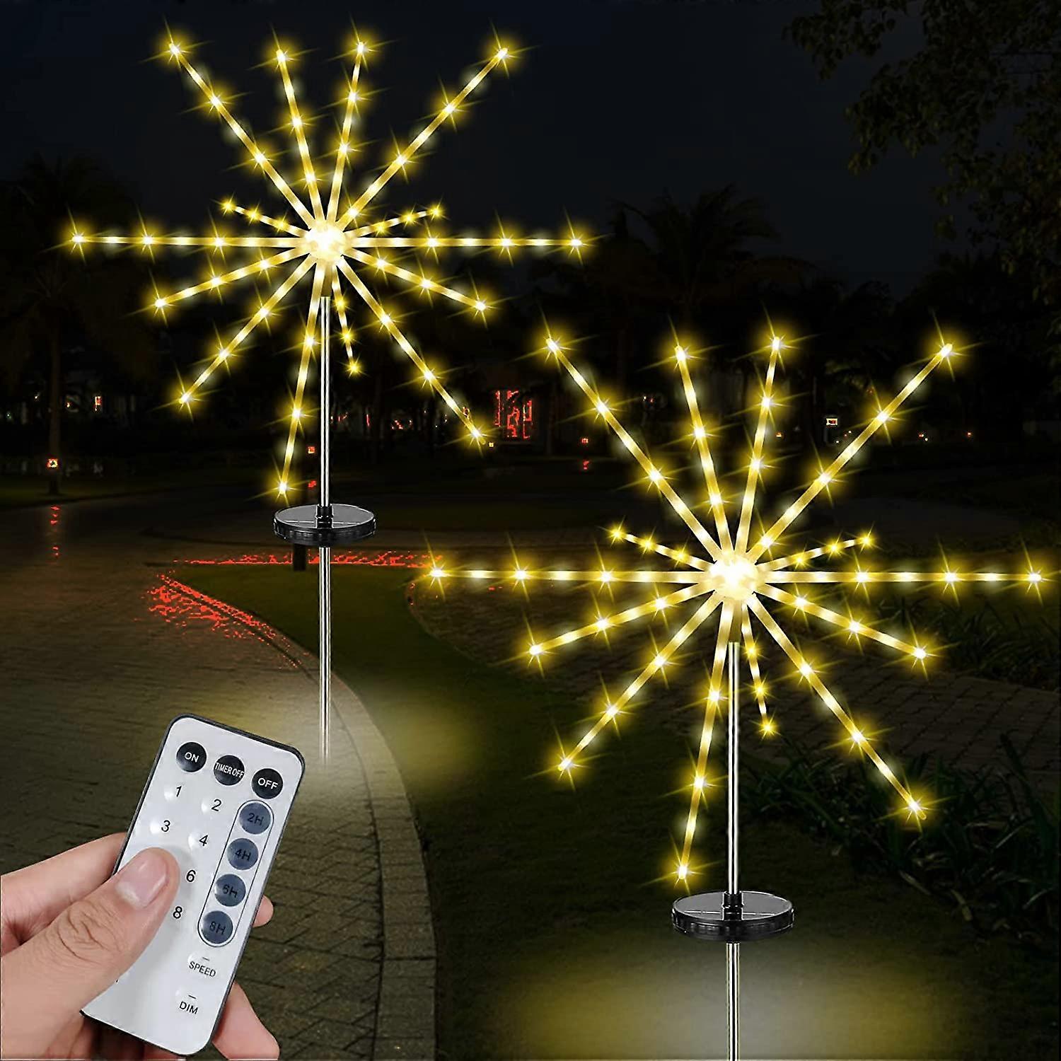 2 Pcs 112 LED Solar Firework Lights