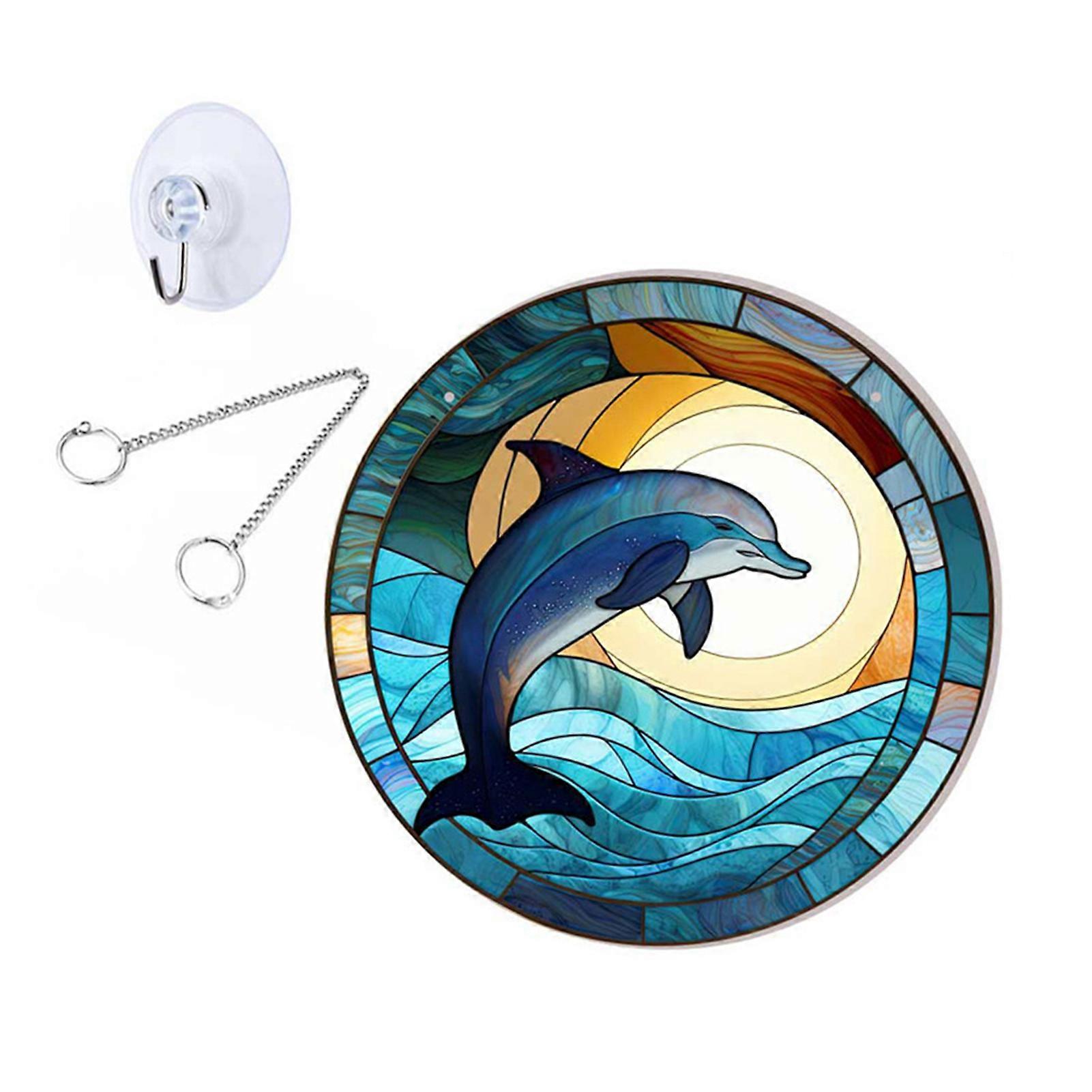 1 Set Acrylic Pendant Double Sided Animal Pattern Colorful Window Hanging Ornament for Indoor Outdoor Decorations