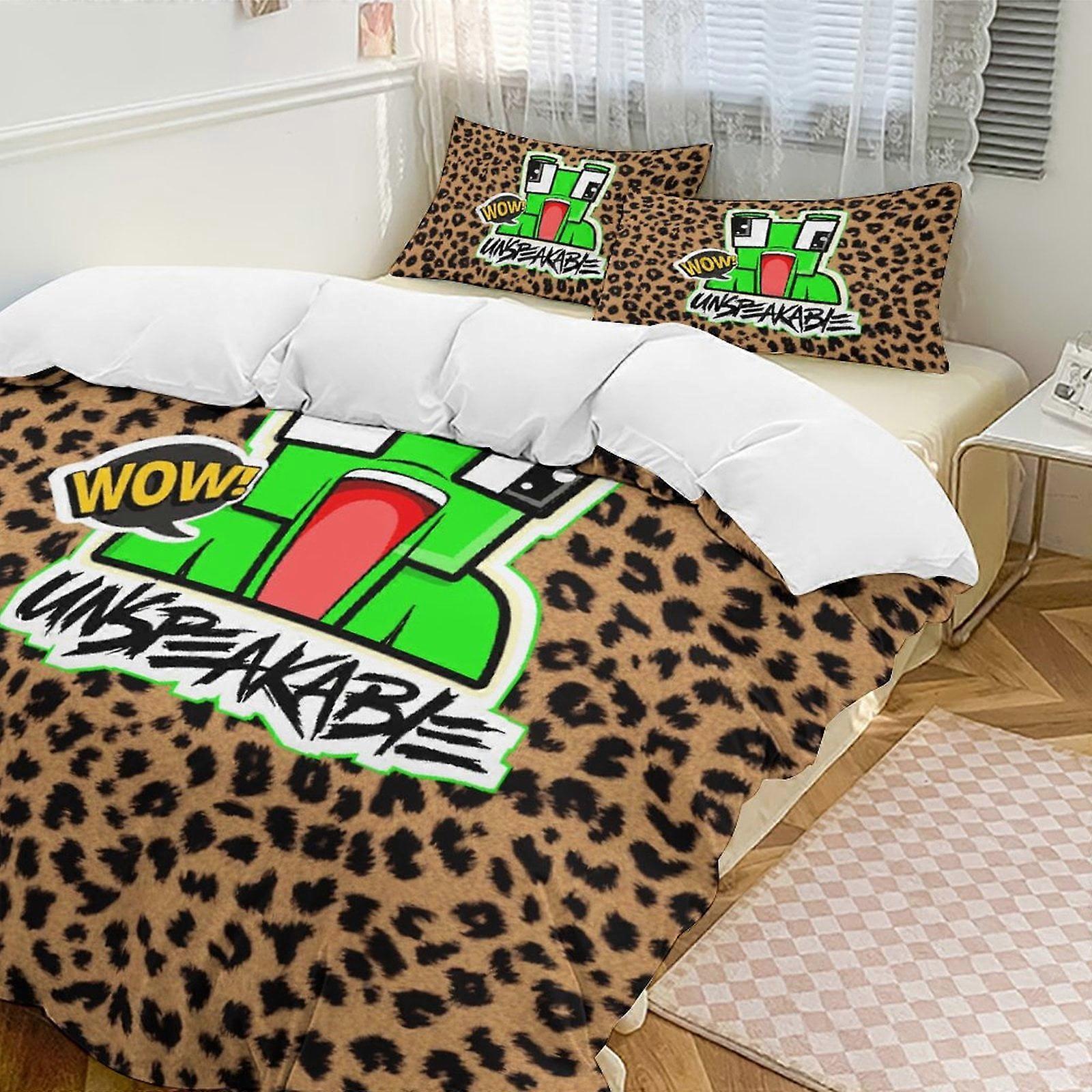 v7080  Bed Sheets Bedding Leopard Print Unspeakable Comforter Set Soft 3 Pcs Twin Bedding Sets Thicken for All Season, 1 Comforter  2 Pillow Shams  Be