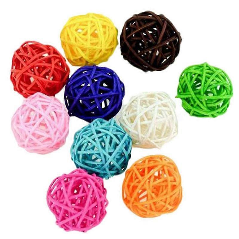 Rattan Balls 20Pack 3cm Wicker Ball Birds Quaker Parrot Parakeet Chewing Pet Bite Ball for Budgies Conures Hamsters Ball Orbs Crafts DIY Accessories