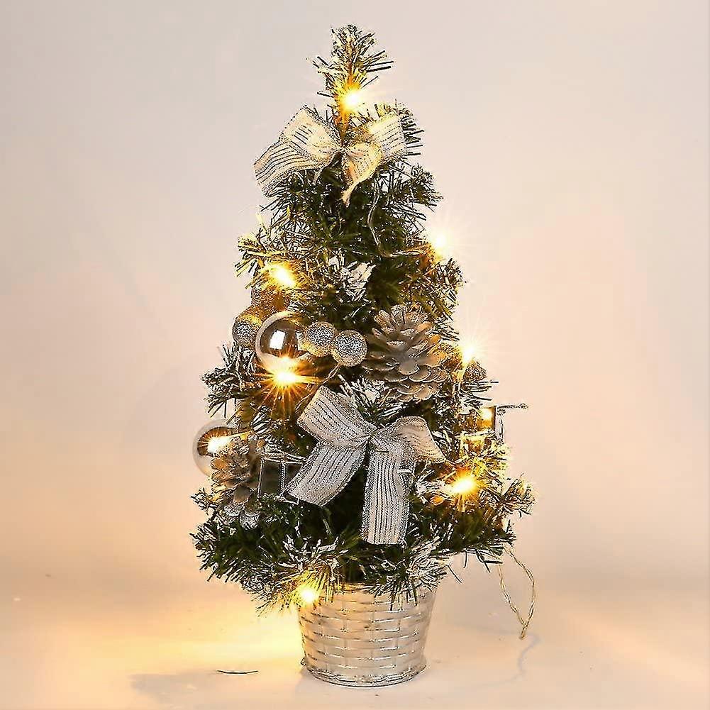 Mini Artificial Christmas Tree, Small Christmas Tree With Led Lights, Mini Desktop Tree Decoration F