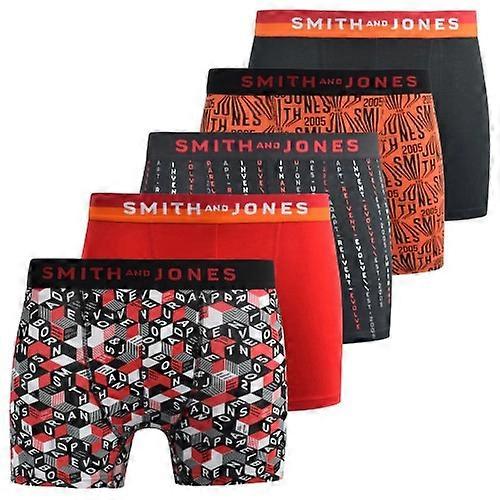 Smith & Jones Mens Brevin Boxer Shorts (Pack of 5)