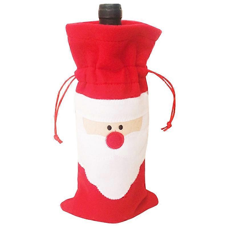 3 PCS Santa Pattern Christmas Wine Bottle Bag