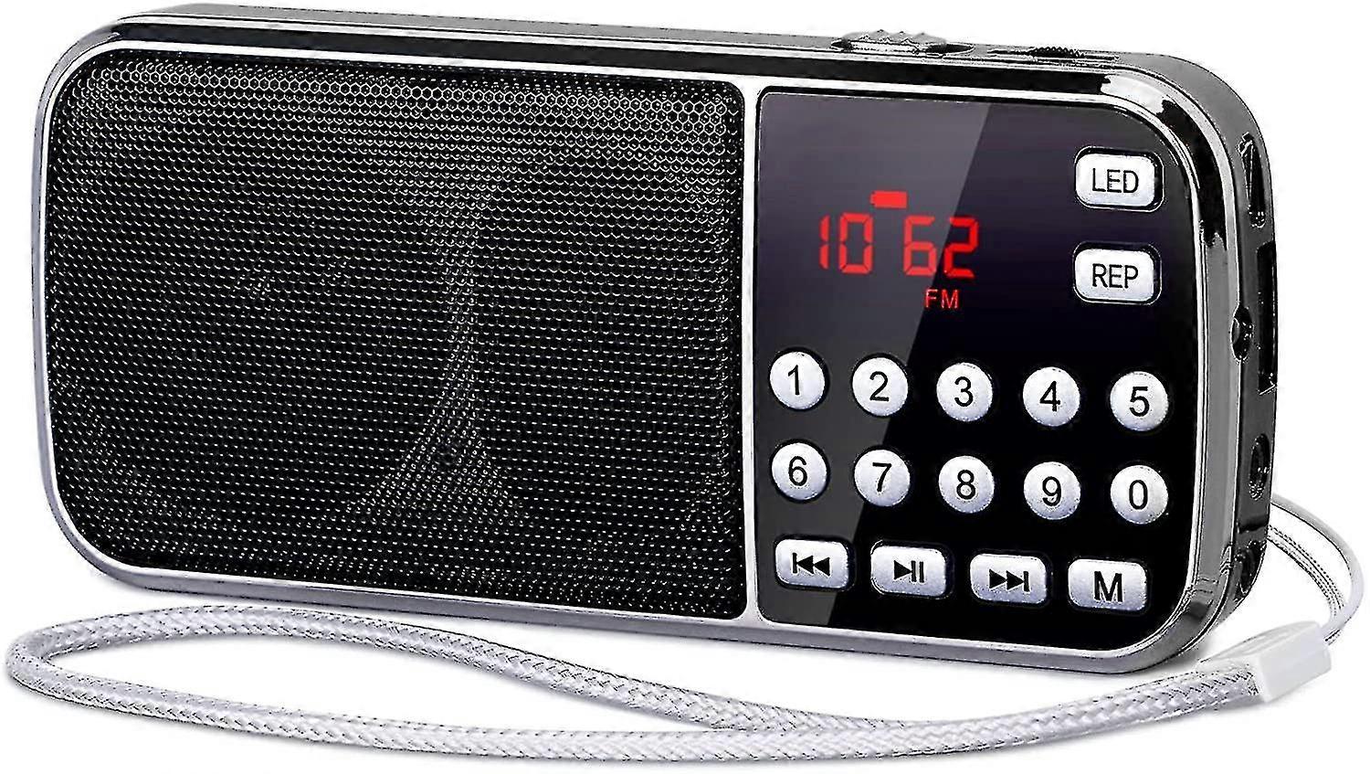 Portable Bluetooth Radio With Led Torch, Rechargeable Battery Powered