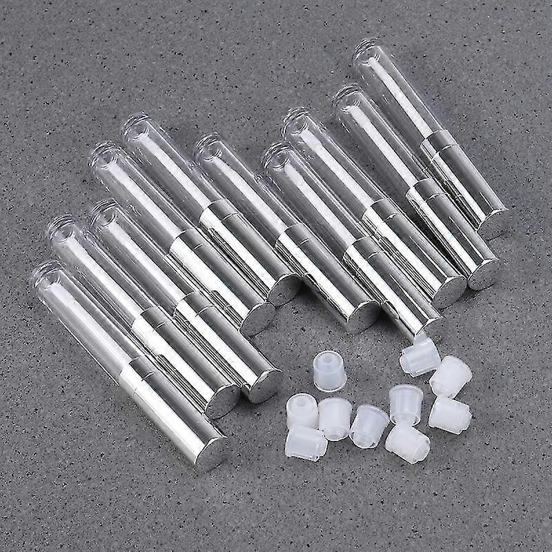 10pcs 6ml Gloss Lip Balm Tubes Container Gloss Lip Wand Bottles Empty (silver)
