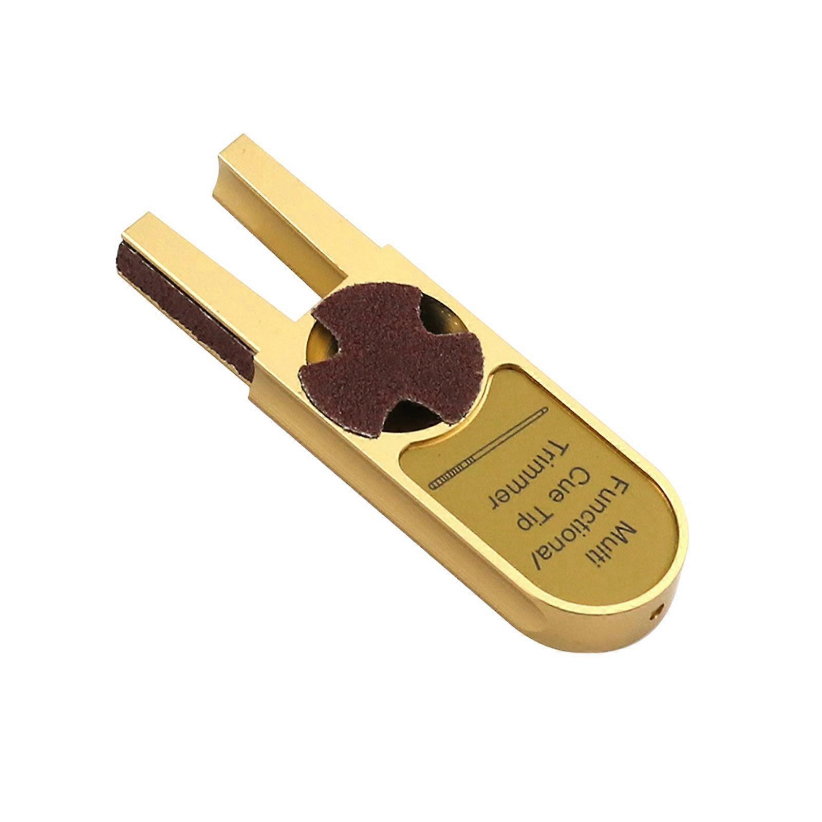 Billard Pool Cue Tip Shaper U-förmiger multifunktionaler Pool Queue Tip Trimmer Golden Gold Label