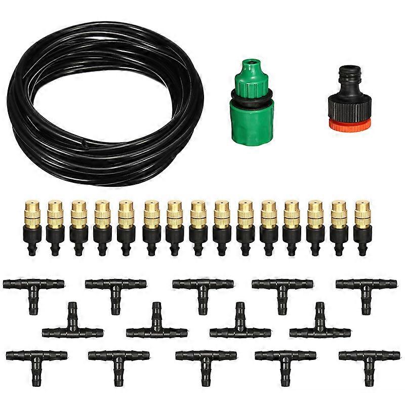 Patio Cooling Misting System Water Mist Atomizing Hose Nozzles Set Garden Greenhouse Irrigation Wat