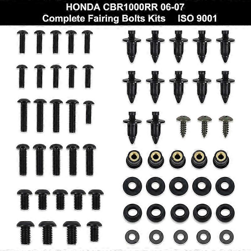 Fit For Honda CBR1000RR CBR 1000RR 2006 2007 Motorcycle Complete Full Fairing Bolts Kit Body Screws Stainless Steel Speed Nuts