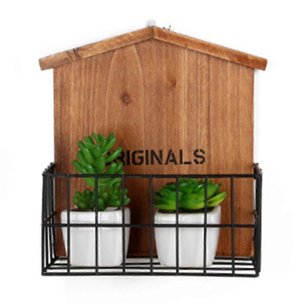 House Shape Iron Storage Basket Wall Decoration