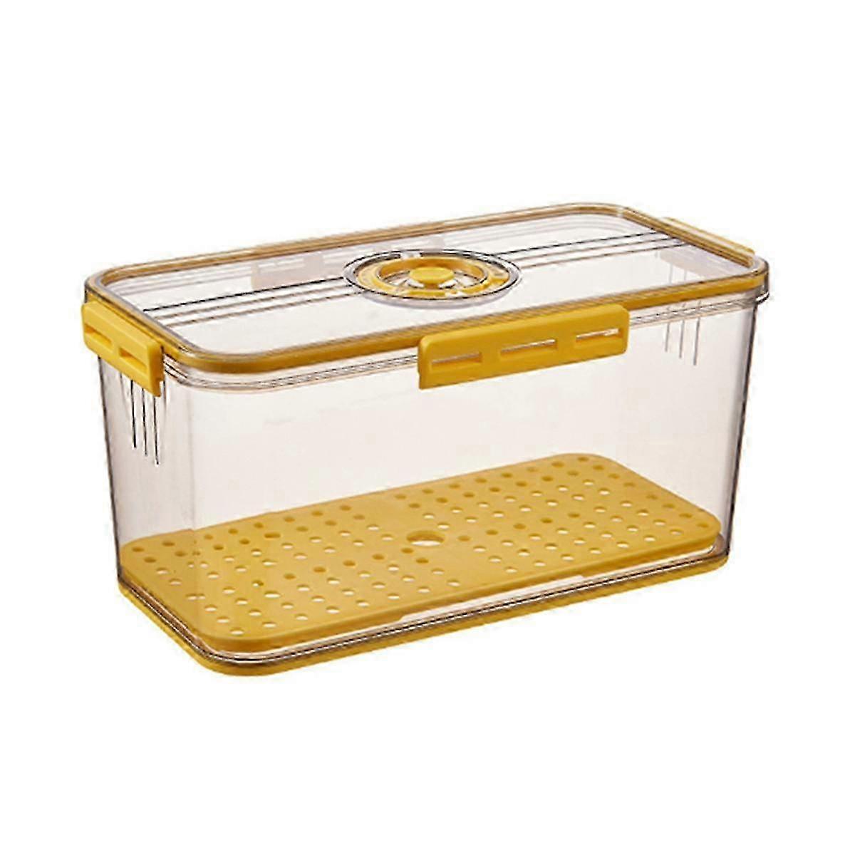 Bread Box Bread Boxes For Kitchen Counter Airtight, Time Recording Bread Storage Container With Lid Yellow