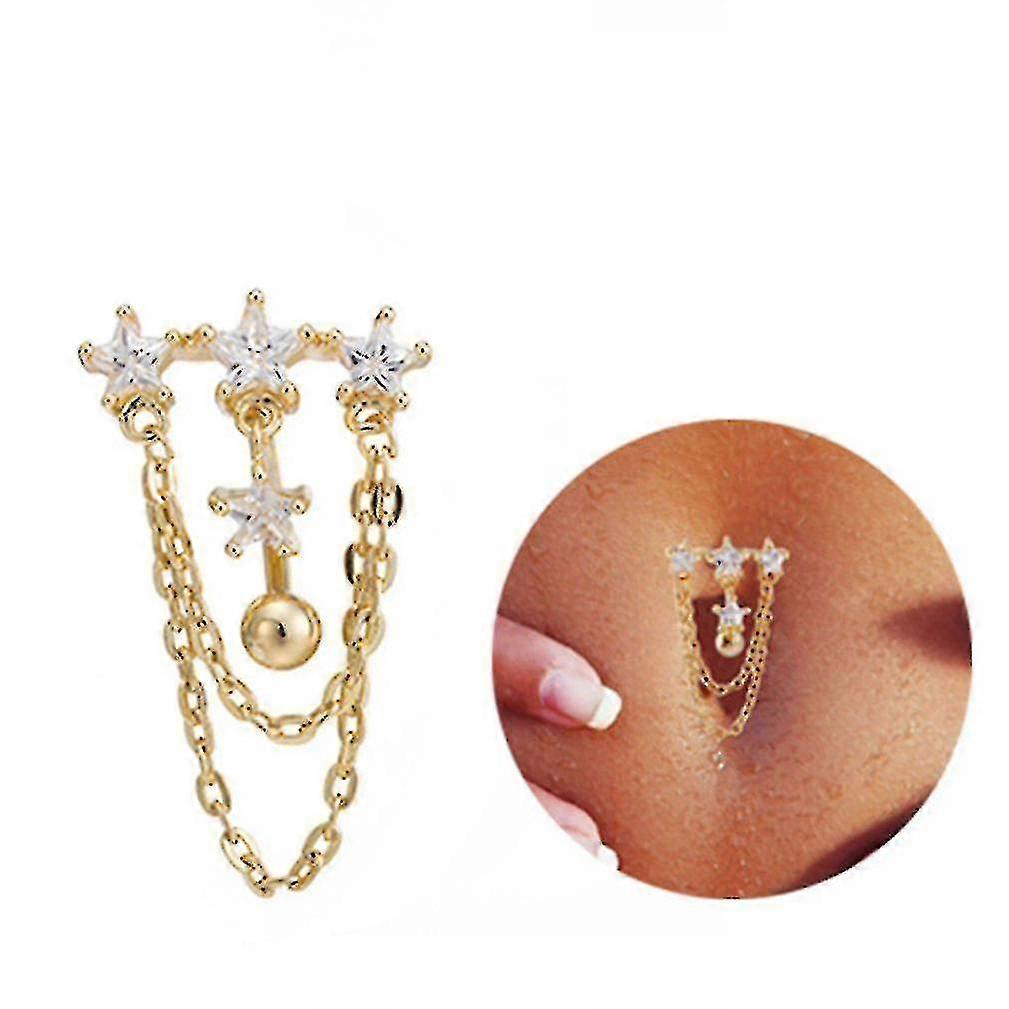 Hmwy-nombril Piercing Tassel Chain Anti- Ring Y Button Ring