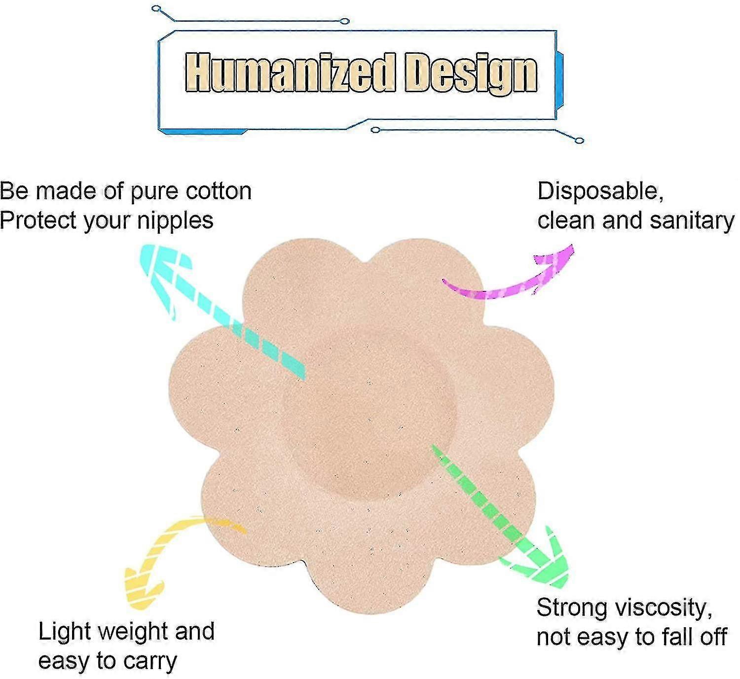 40 زوجا من أغطية الحلمة يمكن التخلص منها فطائر الحلمة بتلات الثدي ملصقات الحلمة ذاتية اللصق ، ووتشو