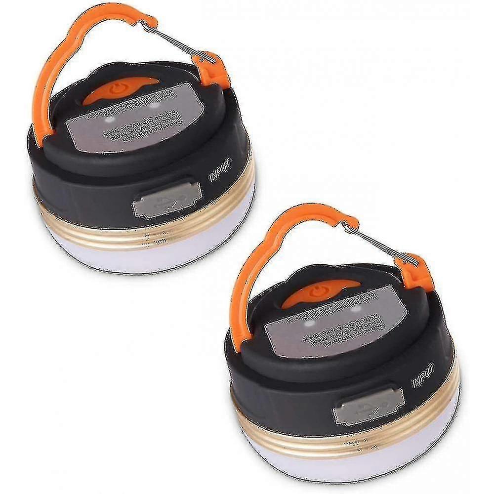 2 Pack Rechargeable Camping Lantern Tent Lights With 3 Lighting Modes