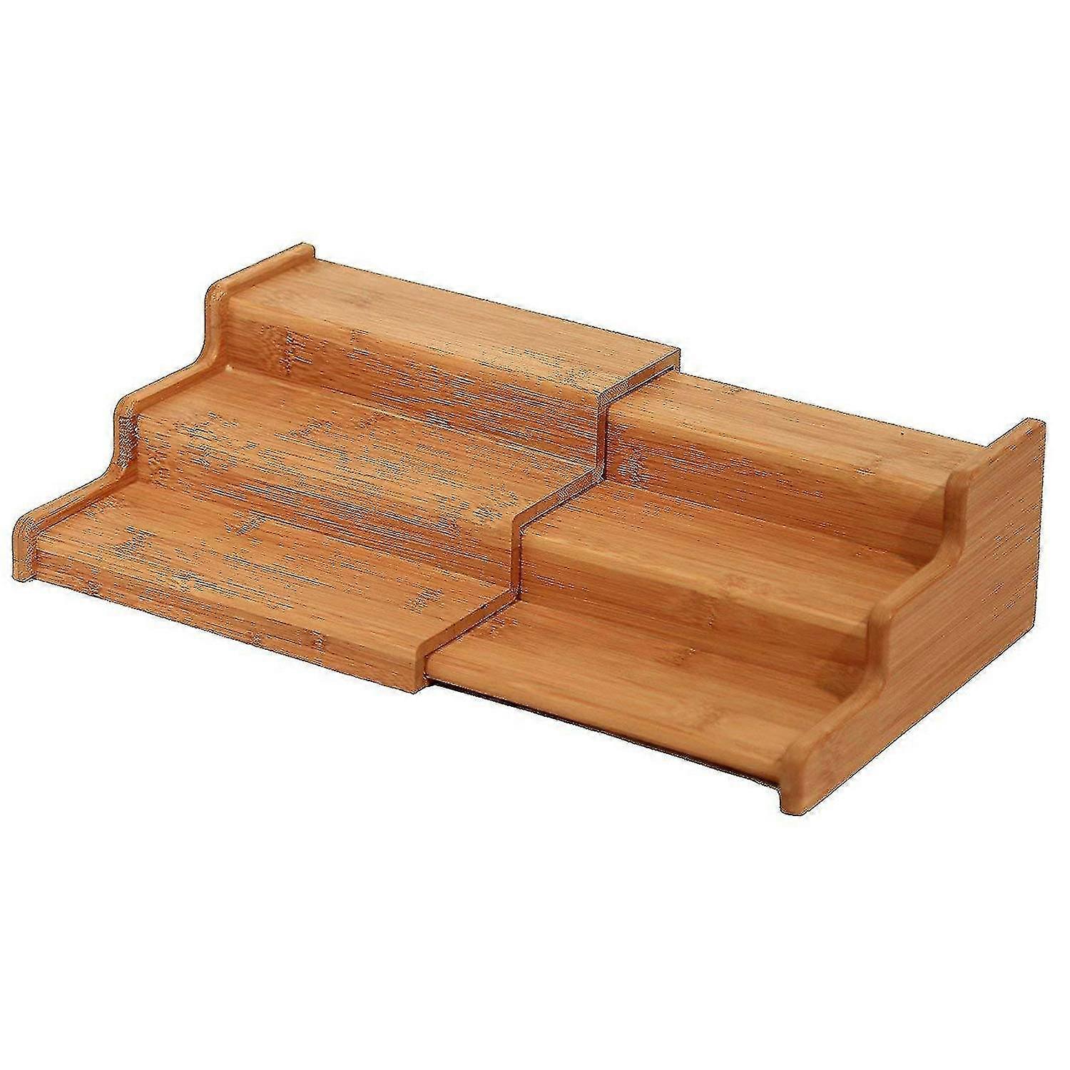 Kitchen Cabinet Organizer- Bamboo 3-layer Adjustable Spice Rack