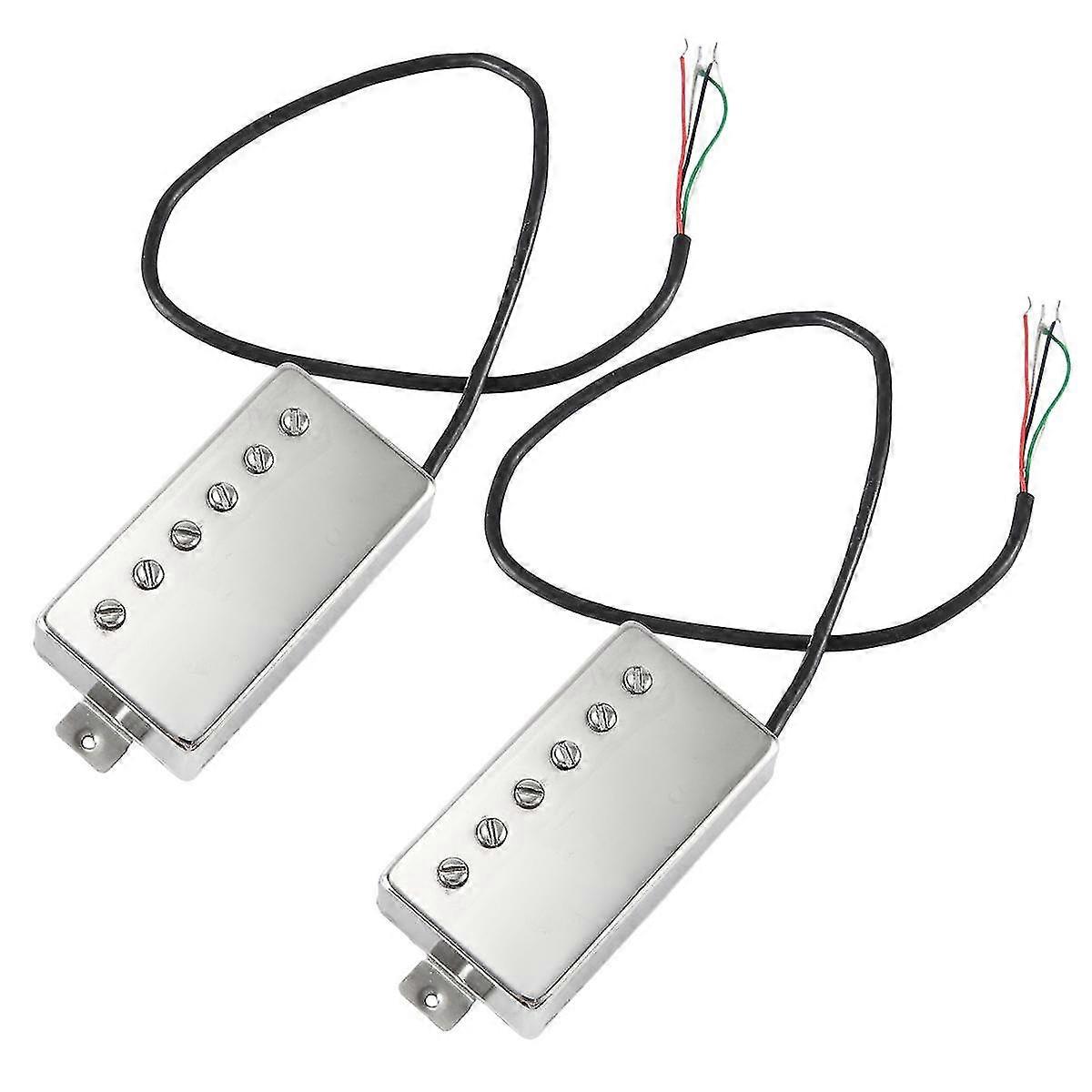 Alnico 5 Guitar Humbucker Pickup Set Chrome Bridge & Neck Pickups Compatible With For Lp Guitar Part