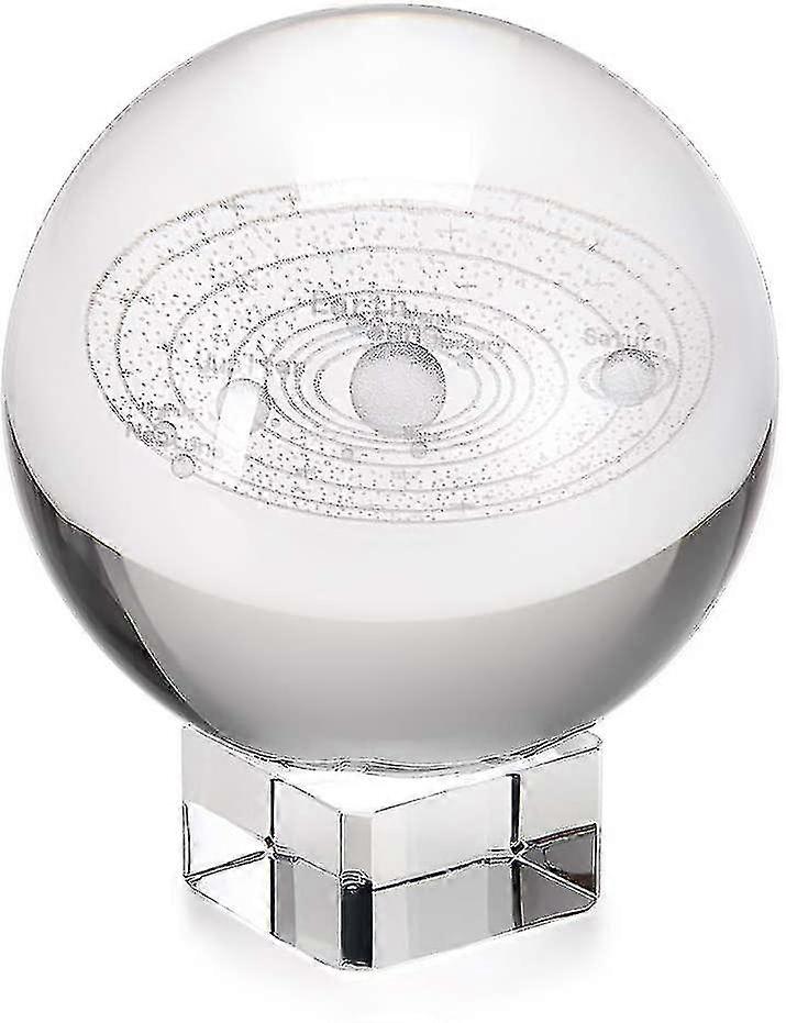 Solar System K9 Crystal Ball Glass Sphere Display Globe Paperweight Healing