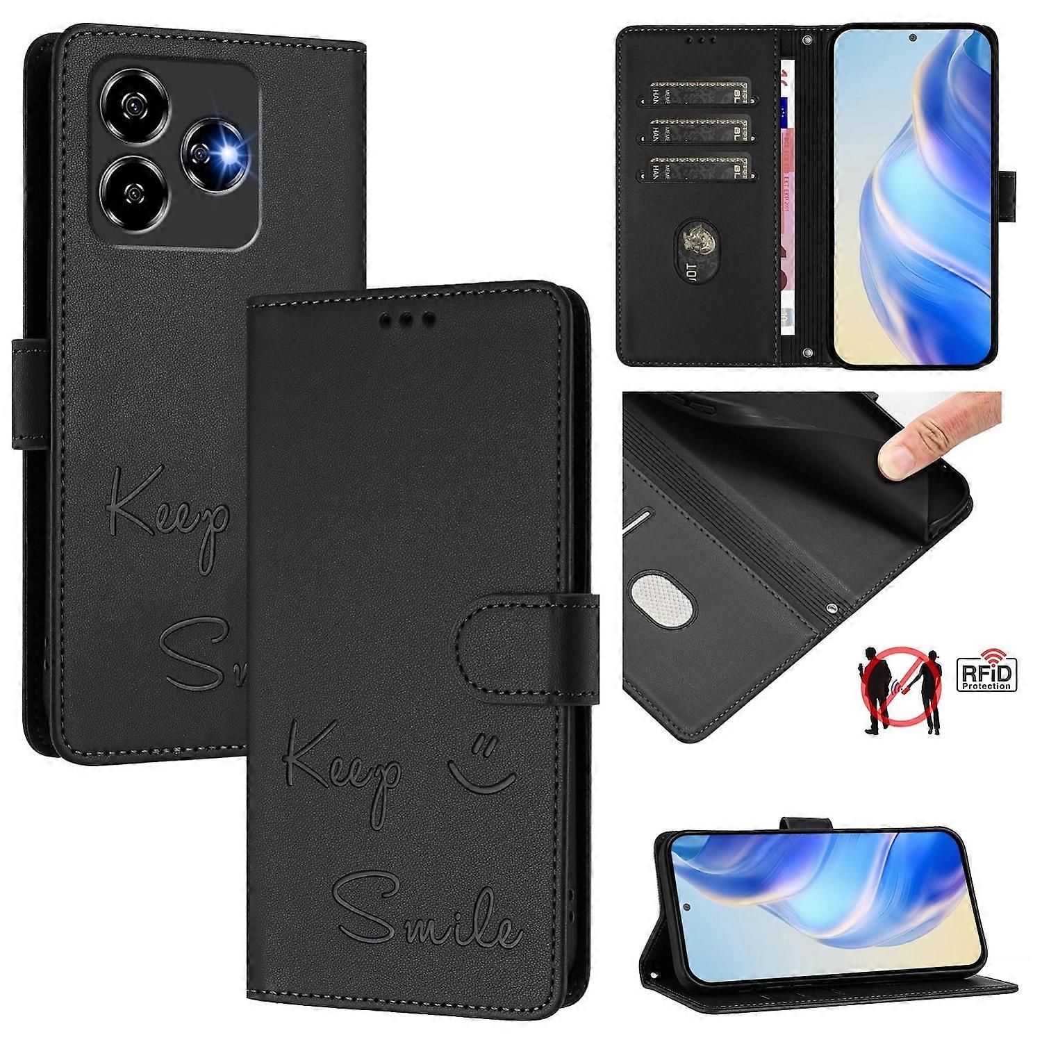 For ZTE Blade V60 Vita / Axon 60 Lite Design Artificial Leather Case Black