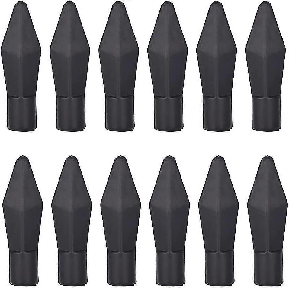 Soft Rubber Practice Archery Arrowhead Glue On Target Arrow Tips For Archery(black)(12pcs)