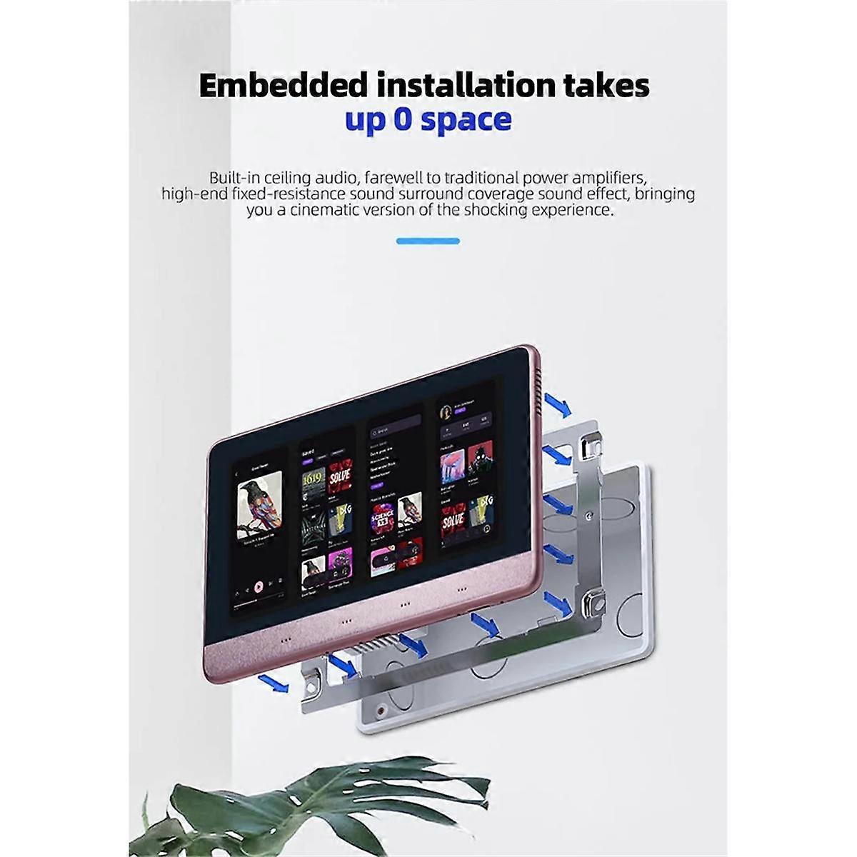 7 Pollici Android 11 Amplificatore Musicale Sistema Audio 8 X 30W 2 Zone Android 11 Wifi 7 Pollici Touch Screen Amplificatore Grigio Nero