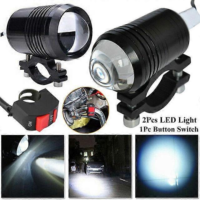 2 Pcs Motorcycle Led Light With Far And Near Light Burst Flash Spotlight U1 Work Driving Headlamp Spot Lamp Lightings