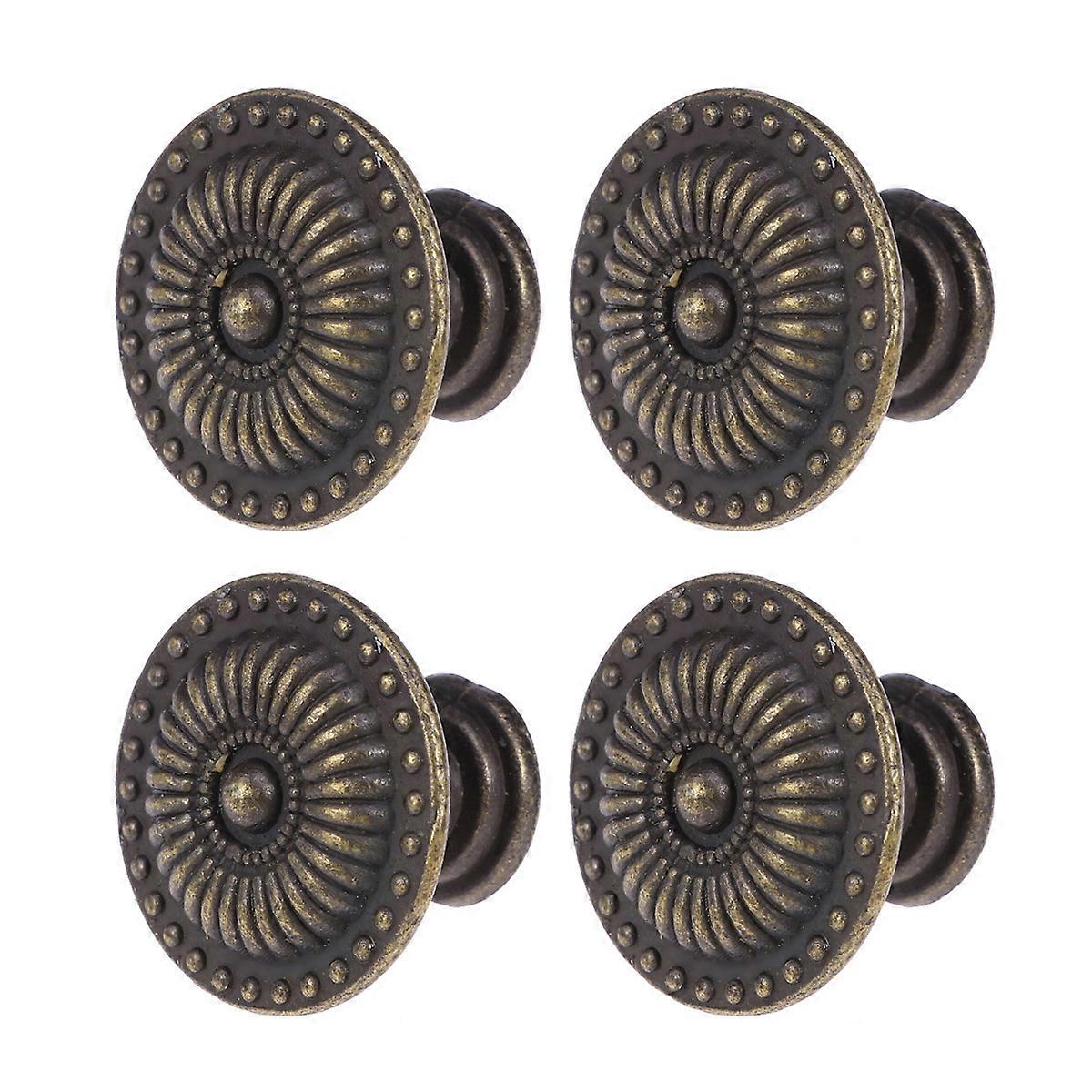 4pcs Vintage Cabinet Drawer Cupboard Pull Handle Knob (Bronze)