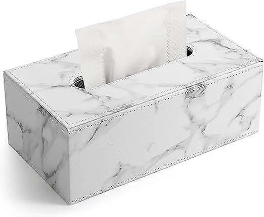 (White) Rectangular Marble Tissue Box