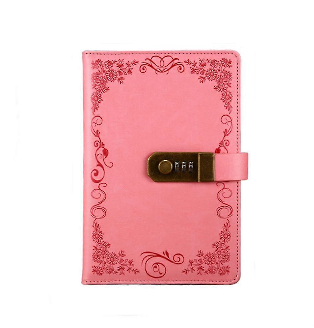 Vintage A5 Digital Password Notebook Pu Leather Locking Journal Notebook