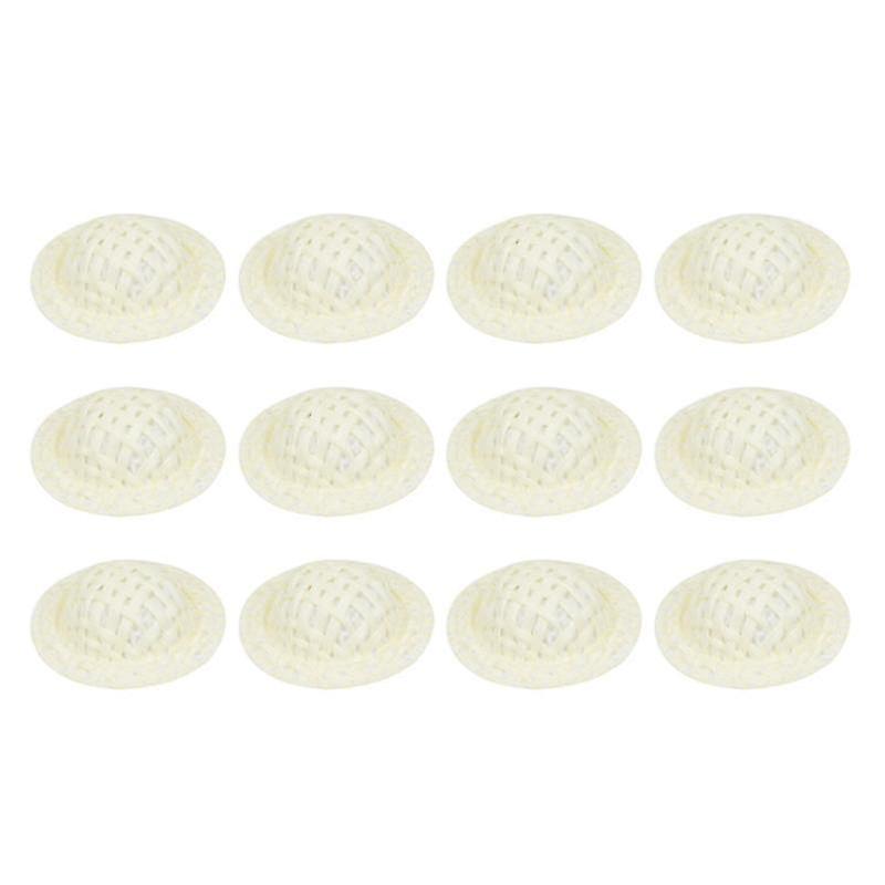 50pcs 2. 5cm مصغرة دمية القش قبعة منسوجة يدويا أعلى قبعة دي الحرف مصغرة قبعة لاكسسوارات الدمية، 2. 5x2. 5x0. 8 سم