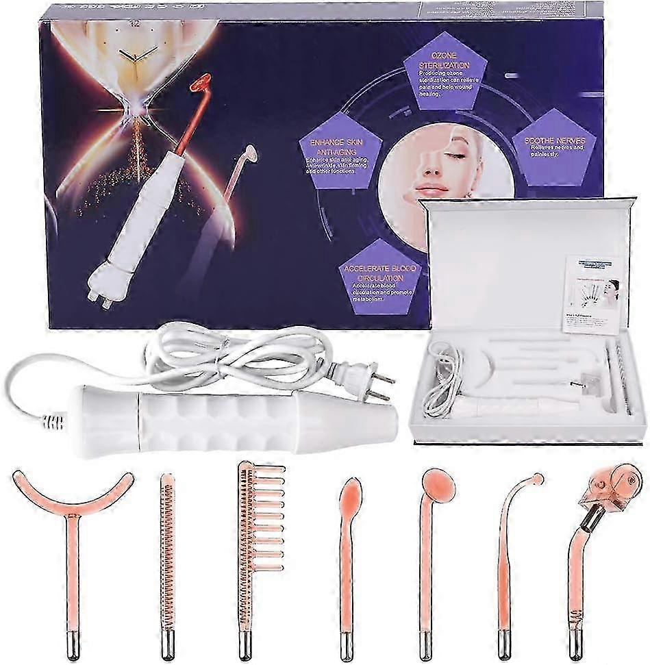 High Frequency Machine, TSEMY Portable High Frequency Wand Handheld Skin massager for Body & Facial Care with 7 Glass Tubes