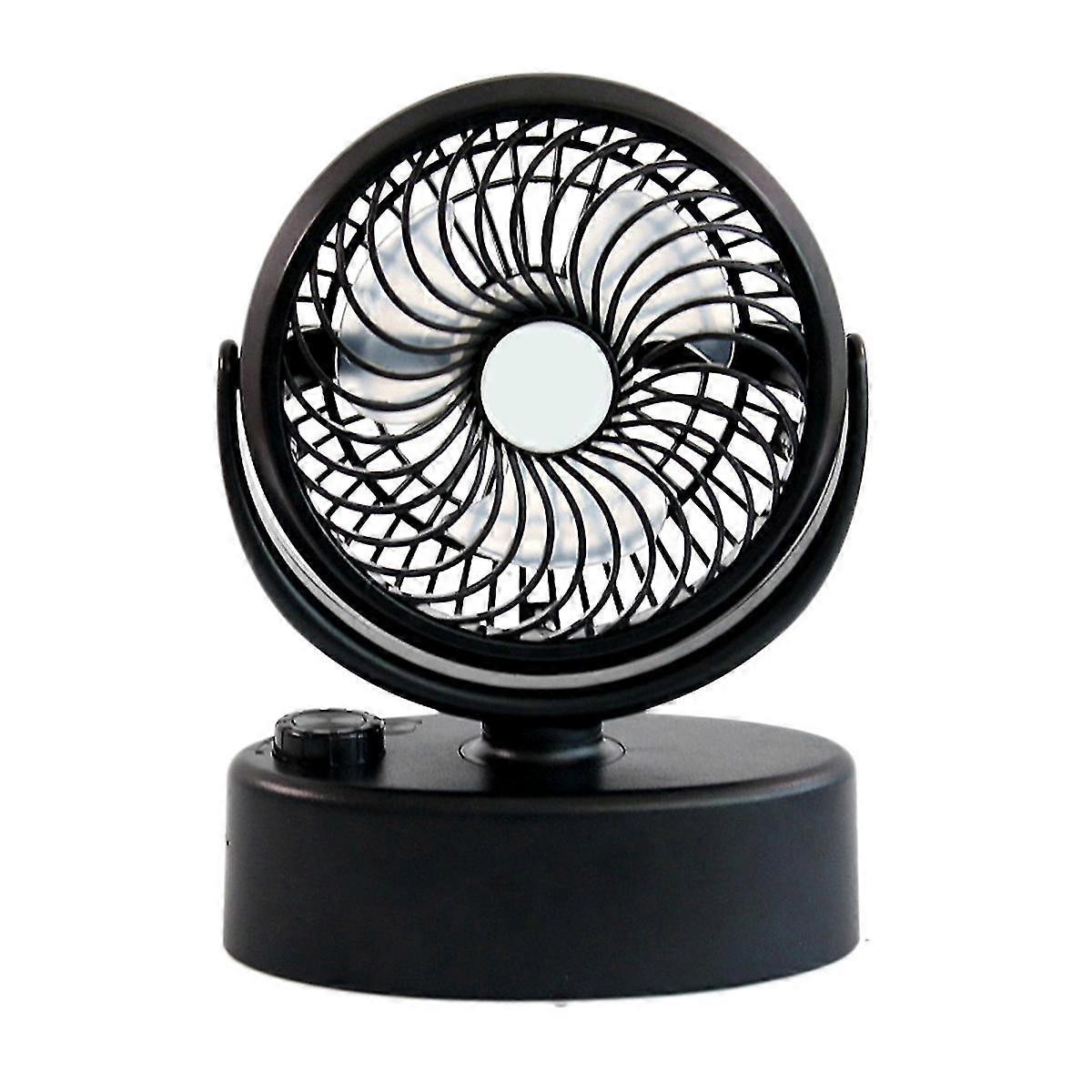Mini Fan Stepless 360 Degree Adjustable Usb Portable Low Noise Travel Cooler (black)