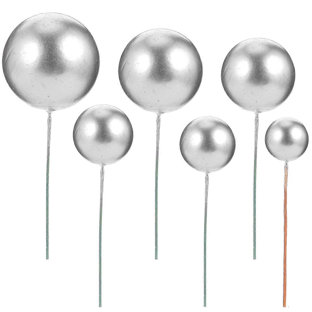 30 Pcs Ball Shape Cake Topper Decorative Birthday Cake Dessert Props