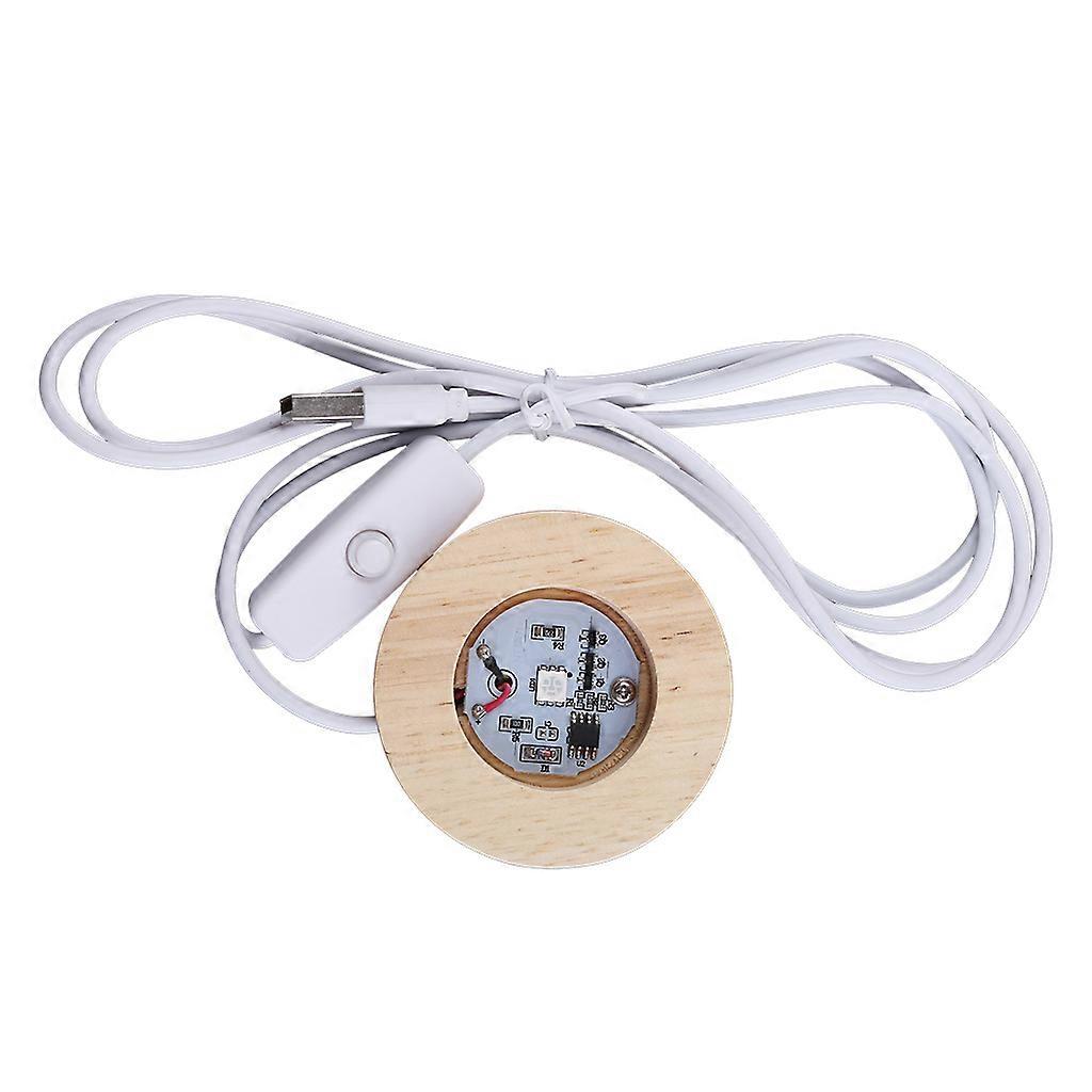 Wooden Base Creative Crafts Solid Wood Luminous Base for 3D Crystal Ball