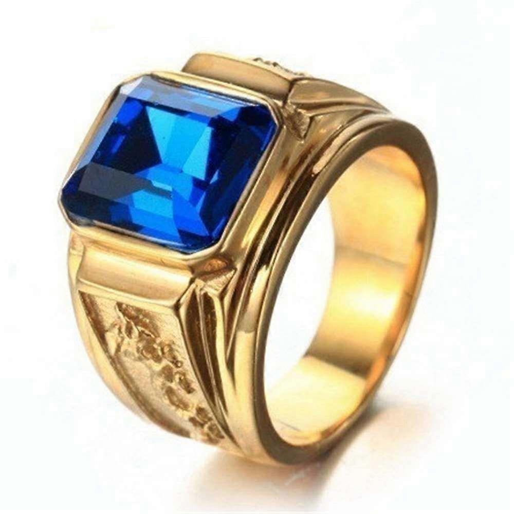 Large Square Zirconia Ring - Bold Statement Piece with Black, Red, Blue Stones