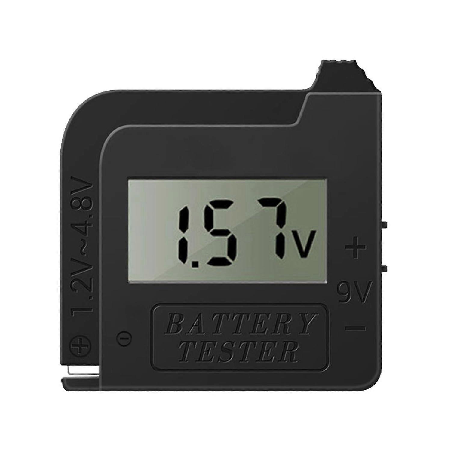 Button Cell Batteries Tester For 9V / 1.5V Batteries Tester Checker Black