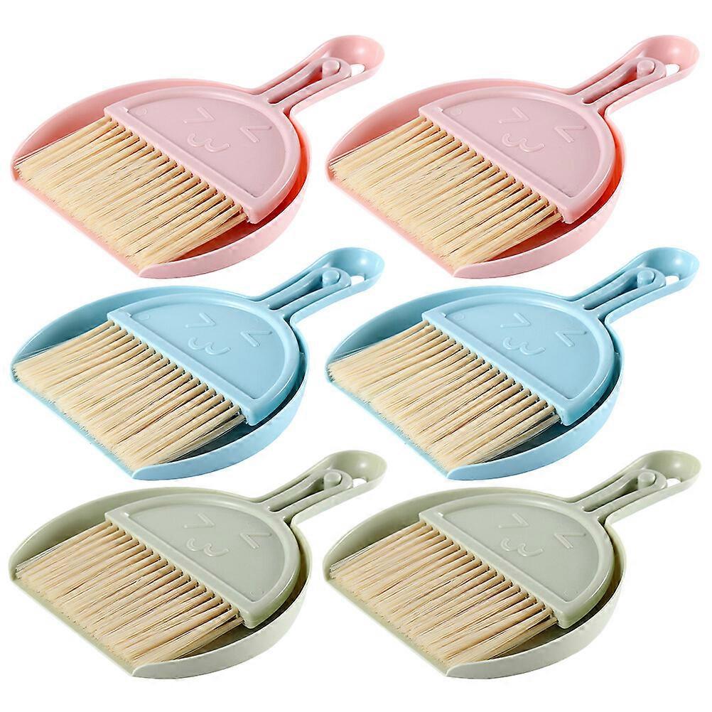 6 Sets Cleaning Brush and Dustpan Desktop Sweep Broom for Computer Keyboard