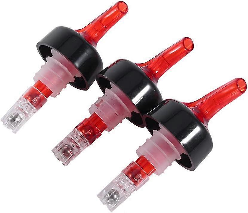 3pcs 30ml Universal Pourer Spout Liquor Pourer Measure Liquor Pourer for Bar Club Pourer Spout Clear Red