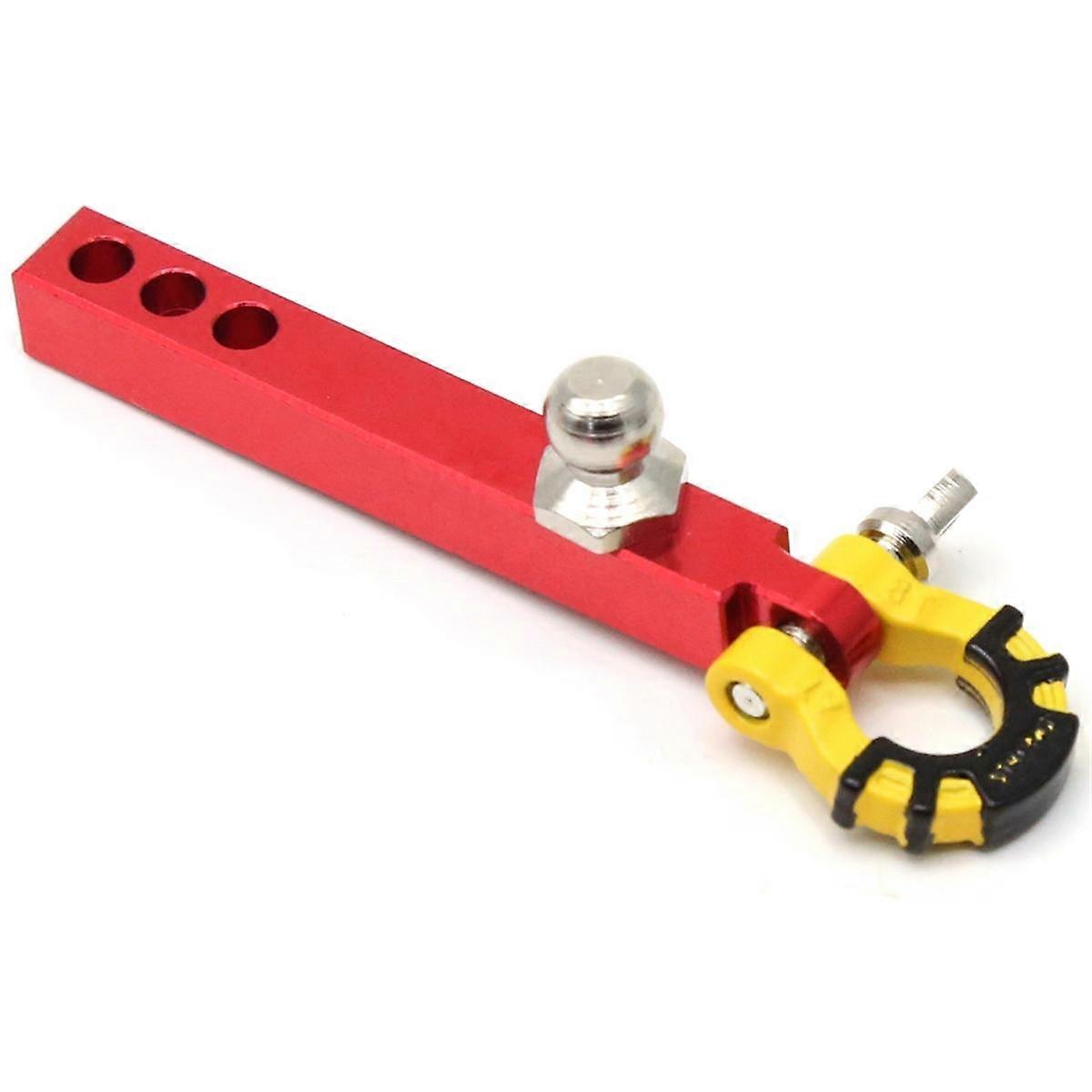 Metal Trailer Tow Hook for 1/10 RC Crawler TRX4 -6 Axial SCX10 90046 Redcat Upgrade Parts,Red+Yellow