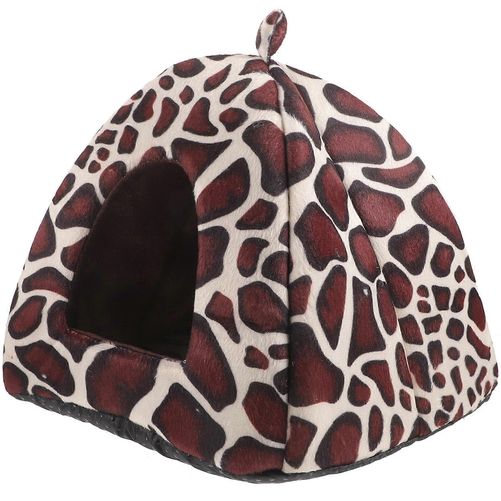 Leopard Print Hamster House Comfortable Hamster Hideout Small Hamster Bed Chinchilla Nest