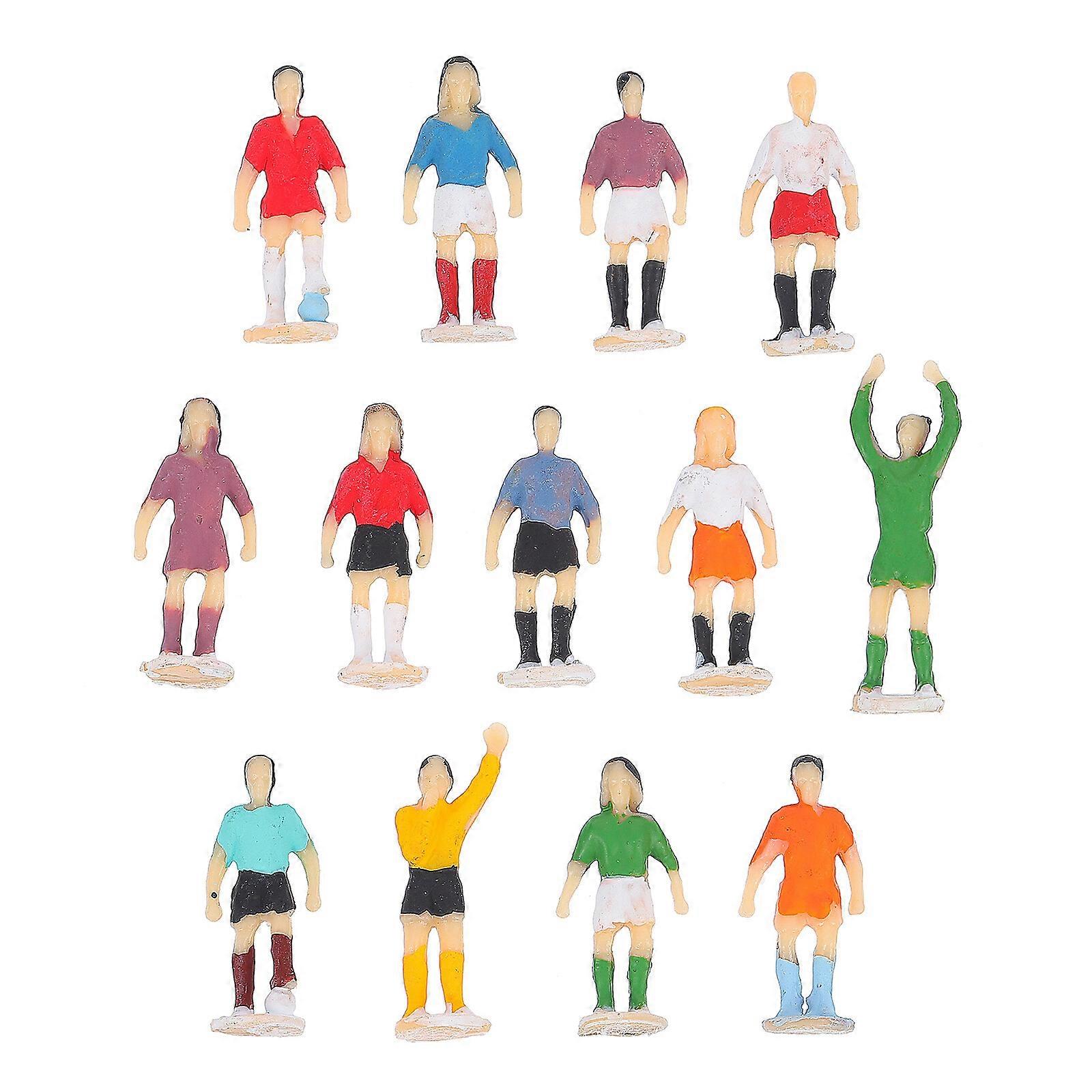 1 Set/13pcs Mini Football Player Figure Model Simulation Character Desktop Decor