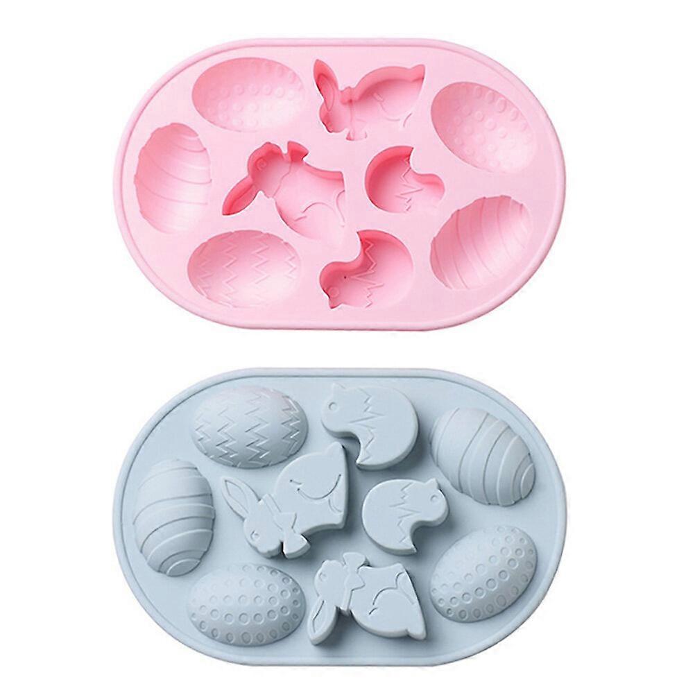 2pcs Easter Egg Shaped Molds Silicone Cake DIY Molds Bunny Shaped DIY Molds