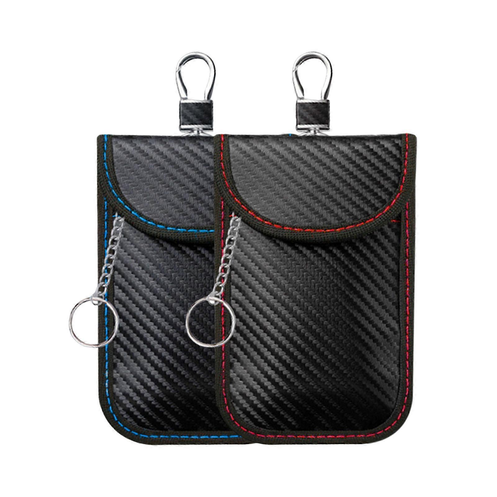 Portable Faraday Bag Car Key Storage Organizer Wear Resistant Anti-Theft Signal Blocking RFID Key Fob Protector Pouch