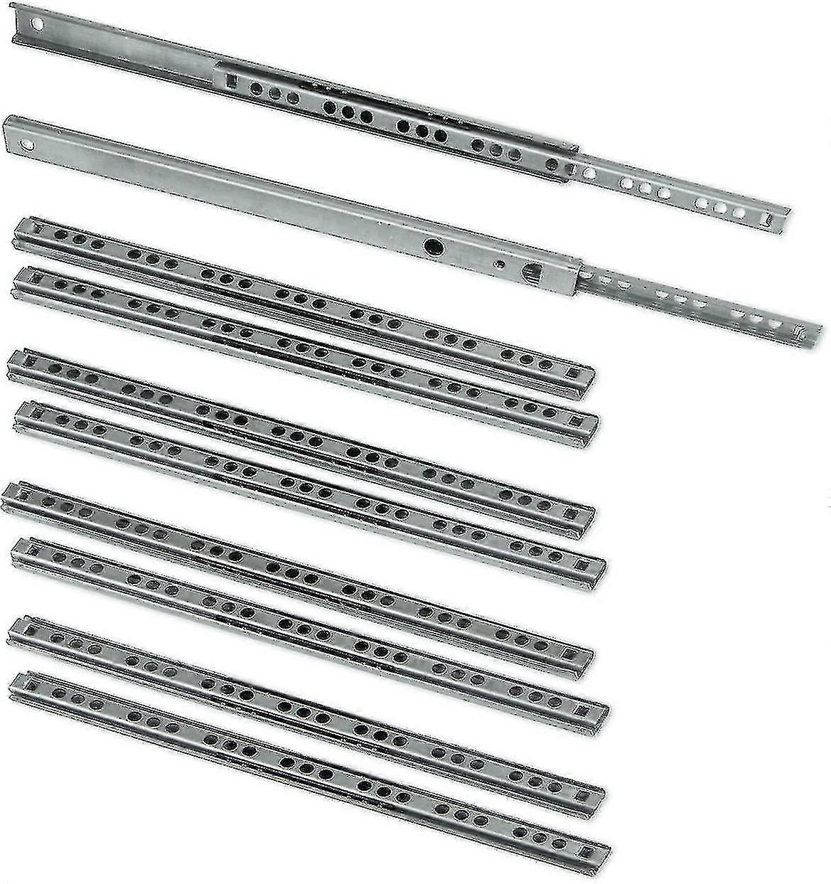 Pack Of 5 Pairs (10 Pieces) Slides/ball Slides Extract Part For Drawer, Zinc Plated Yalo