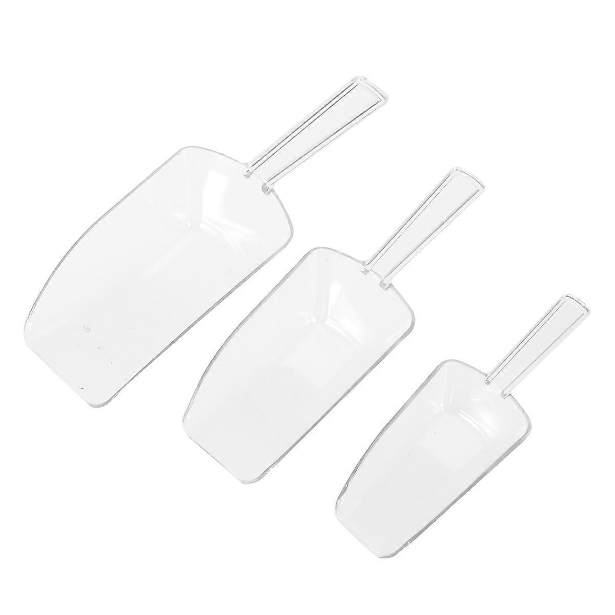 3 Pcs Clear Ice Scoop Clear Scoopers Measuring Cup Scoop Multi-purpose Plastic Scoop